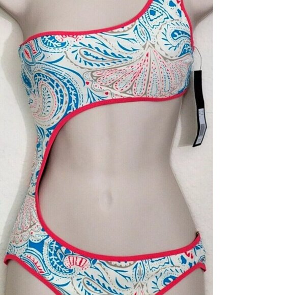 MARC JACOBS PAISLEY MONOKINI 1 PC SWIMSUIT REVERSIBLE SWIM BATHING SUIT S NWT! - Picture 1 of 8